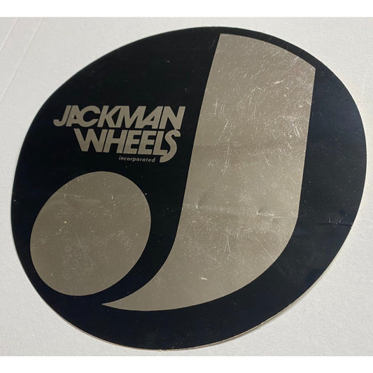 Jackman Wheels Performance 6" Round Original Sticker Black & Mylar c1980's (#2)