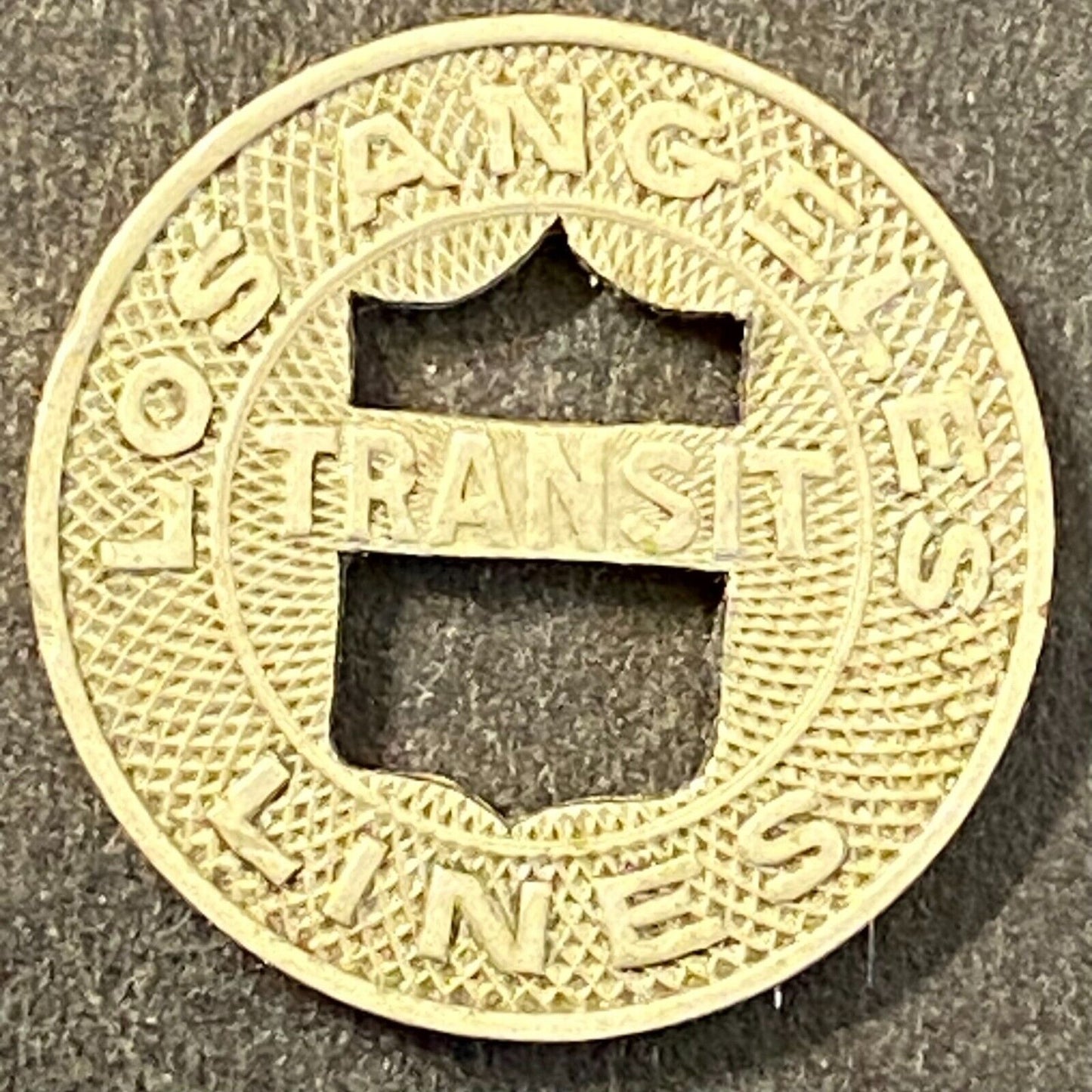 Los Angeles Transit Lines G/F One Fare Transit Token Shield 16mm