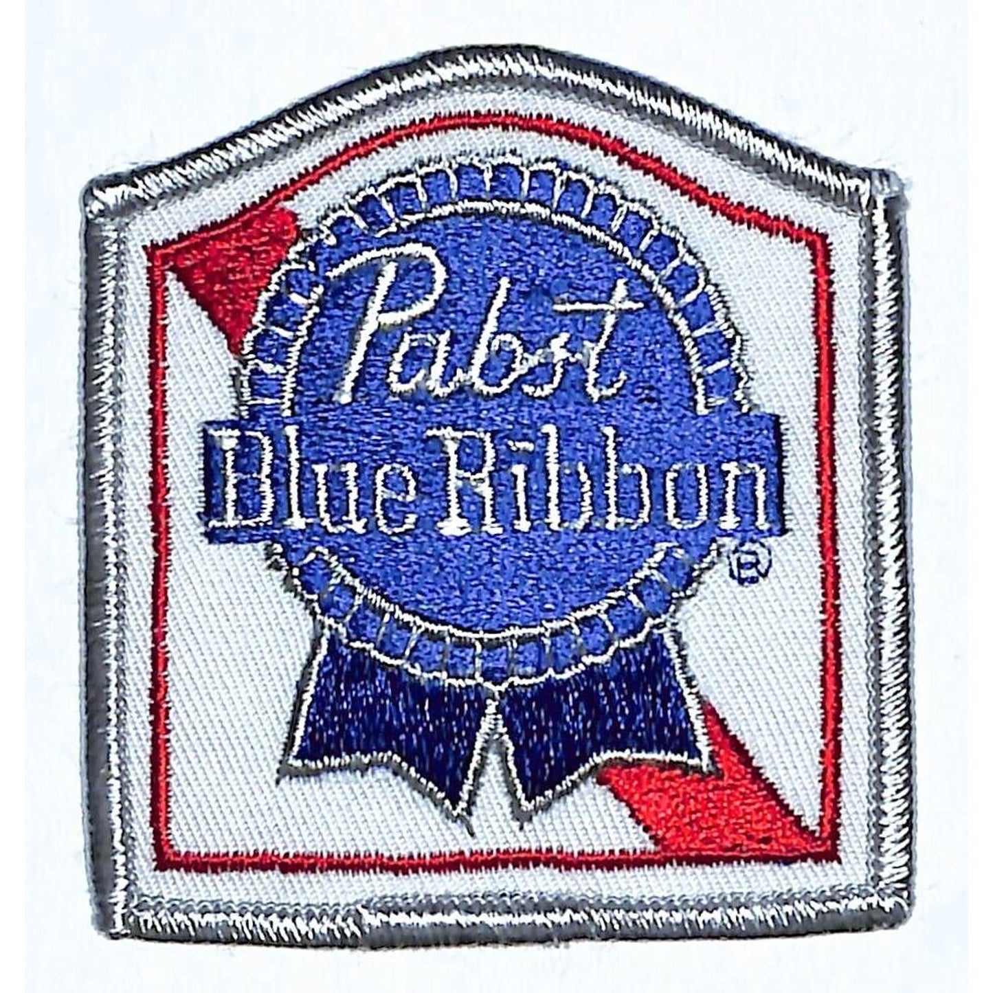 Pabst Blue Ribbon Beer Patch Embroidered Vintage 2 1/2" x 2 3/4" c1975-85 (#2)