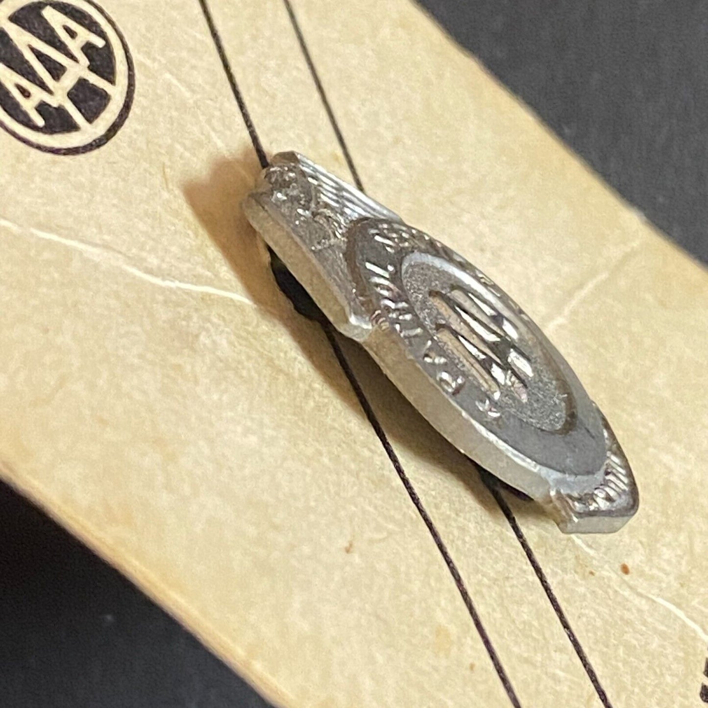 AAA Patrol Service Award Lapel Pin - On Card c1950's 17mm
