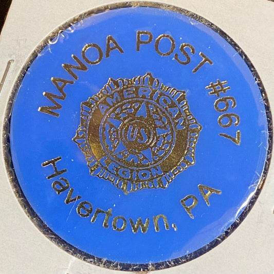 Havertown, PA AL Manoa Post #667 c1970's-80's Plastic "G/F One Topshelf" Token