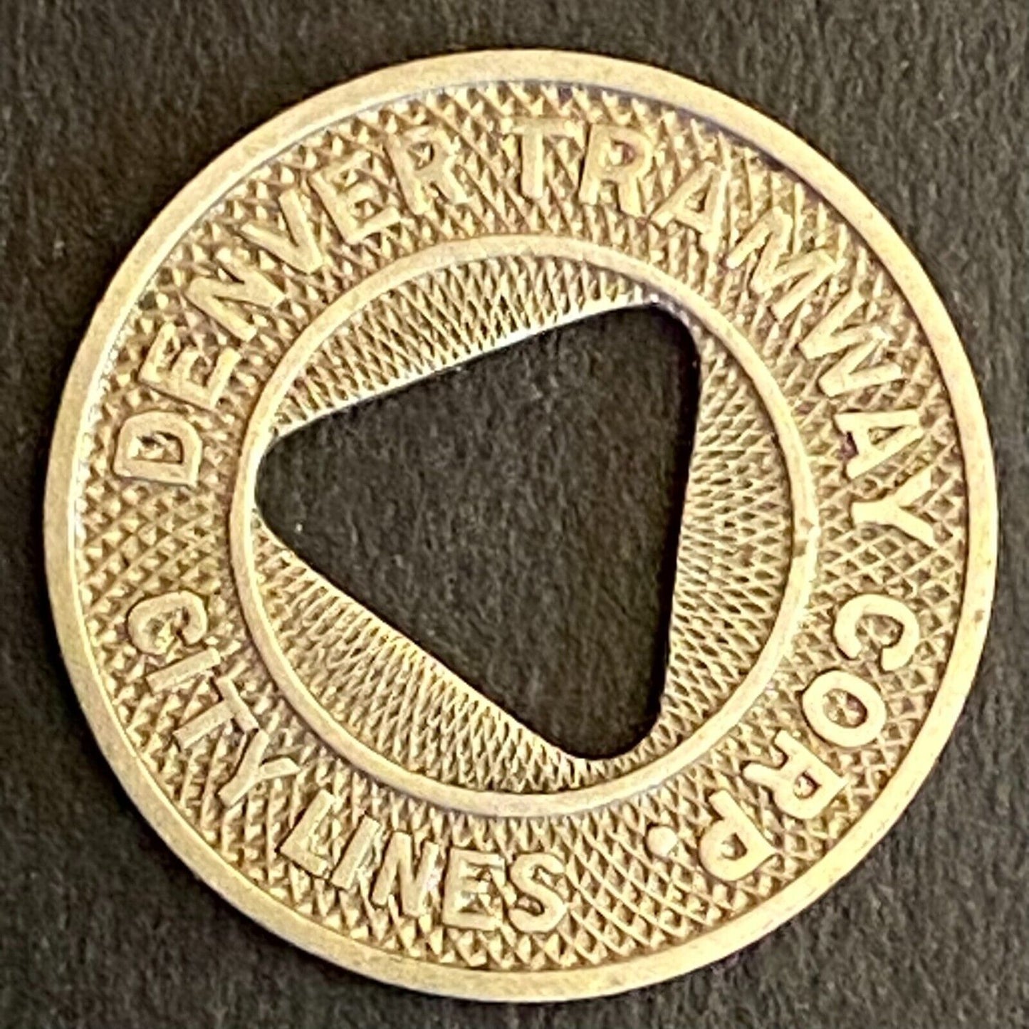 Denver Tramway Corp City Lines G/F One City Fare Transit Token 16mm (#12)
