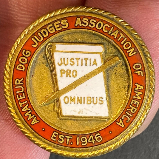 Amateur Dog Judges Association of America Color Enameled Lapel Pin Scarce 23mm