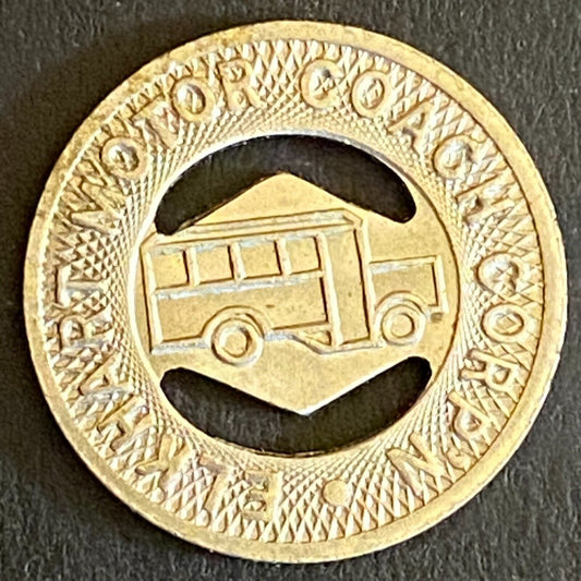 Elkhart Motor Coach Corp 'n G/F One Fare Bus Transit Token 16mm