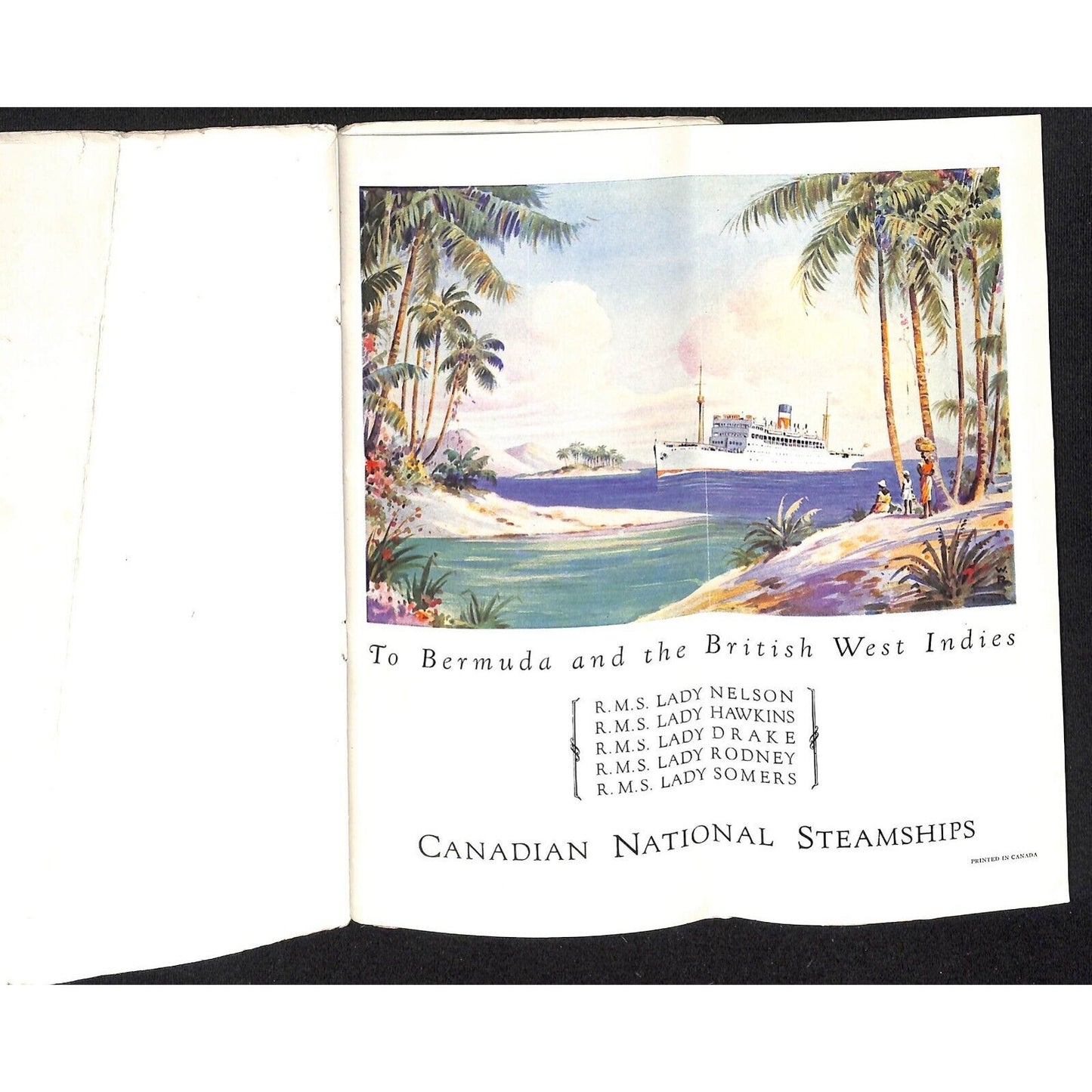 Canadian National Steamships British West Indies Brochure 1929 17" x 23" VGC