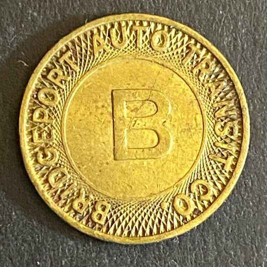 Bridgeport Auto Transit Co. G/F One Fare Bus Transit Token 16mm c1972-74 Scarce