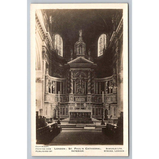 London - St. Paul's Cathedral Interior RPPC* UP Postcard c1900 Samuels