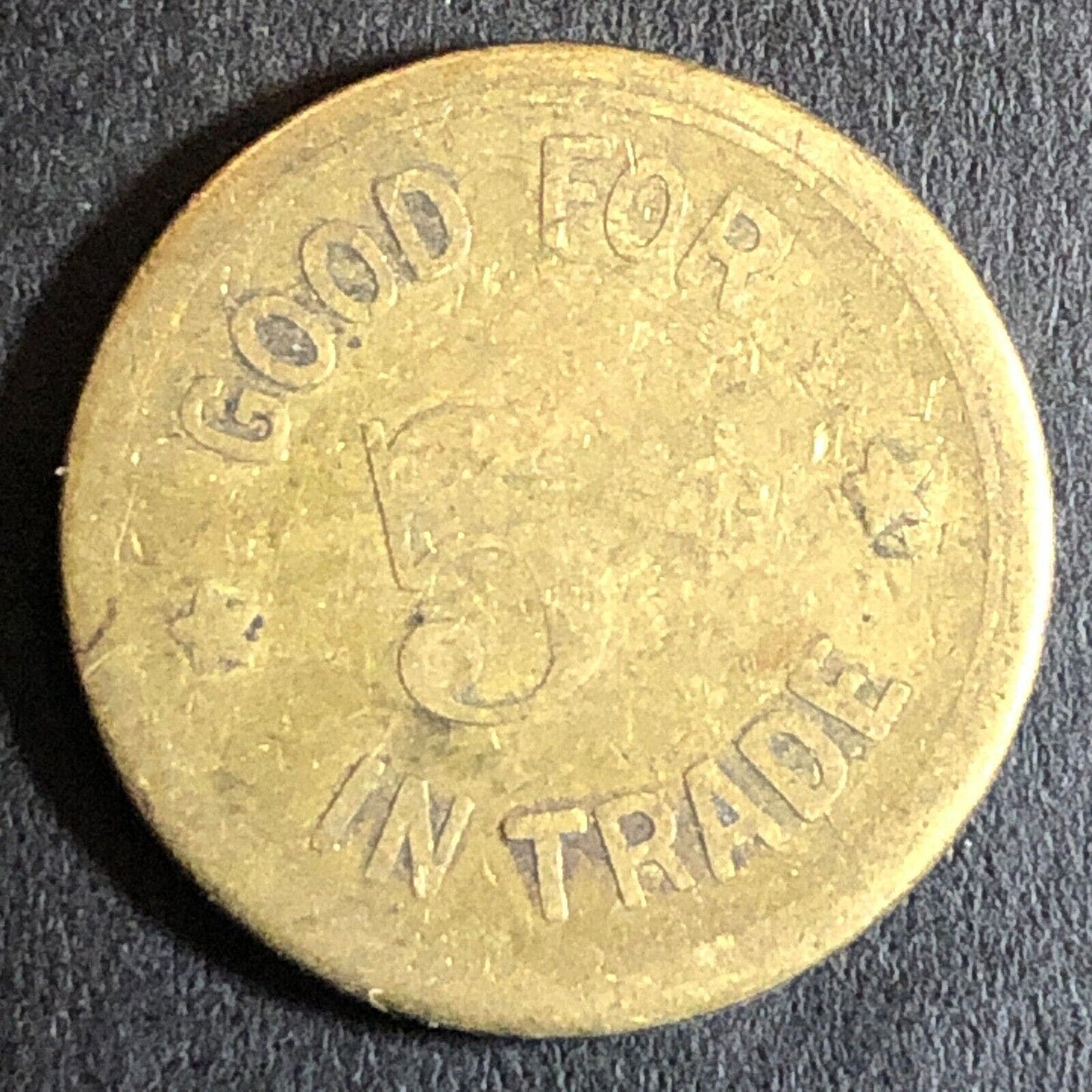 Woodland CA G/F 5c C.S.D. Charles Dunlap Cigars c1920's Trade Token Brass - 21mm