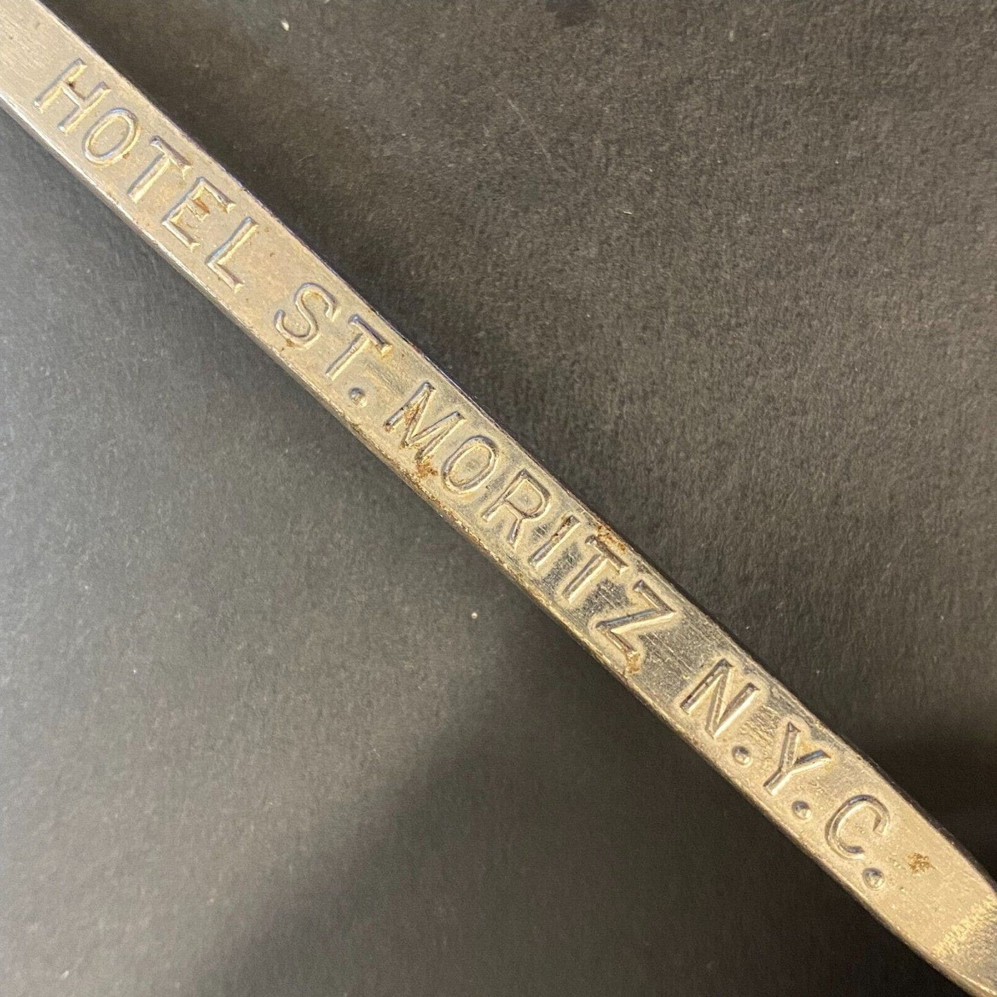 Hotel St. Moritz NYC Vintage Steel Bottle Opener Spoon Steel 7 1/2"