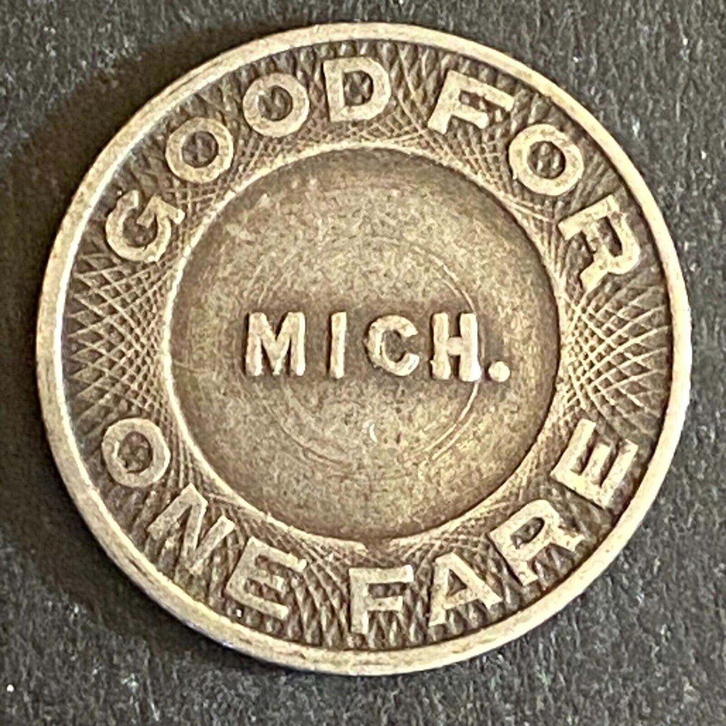 Benton Harbor & St. Joe Mich. G/F One Fare Transit Token 16mm Scarce (#3)
