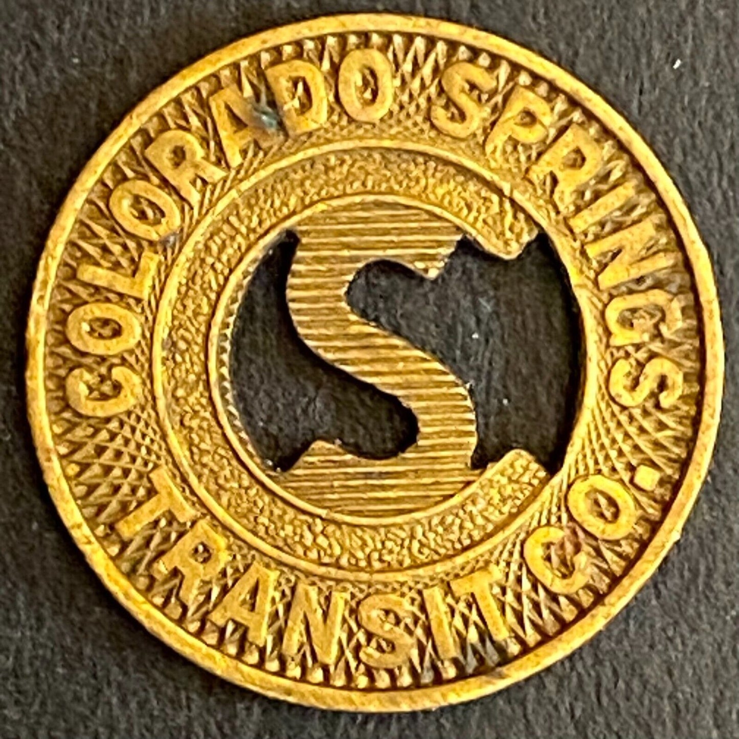 Colorado Springs Transit Co. G/F One Fare Transit Token 16mm