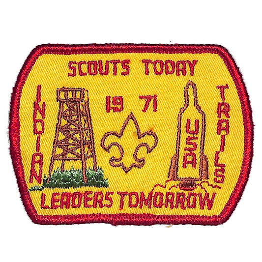 Boy Scouts BSA 1971 Indian Trails "Scouts Today - Leader Tomorrow" Patch Scarce