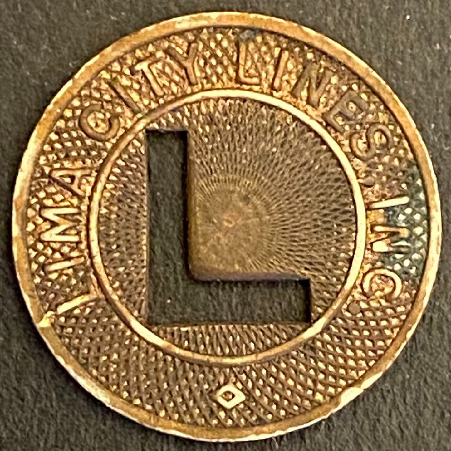 Lima City Lines (Ohio) G/F One Fare Transit Token 16mm (#1)