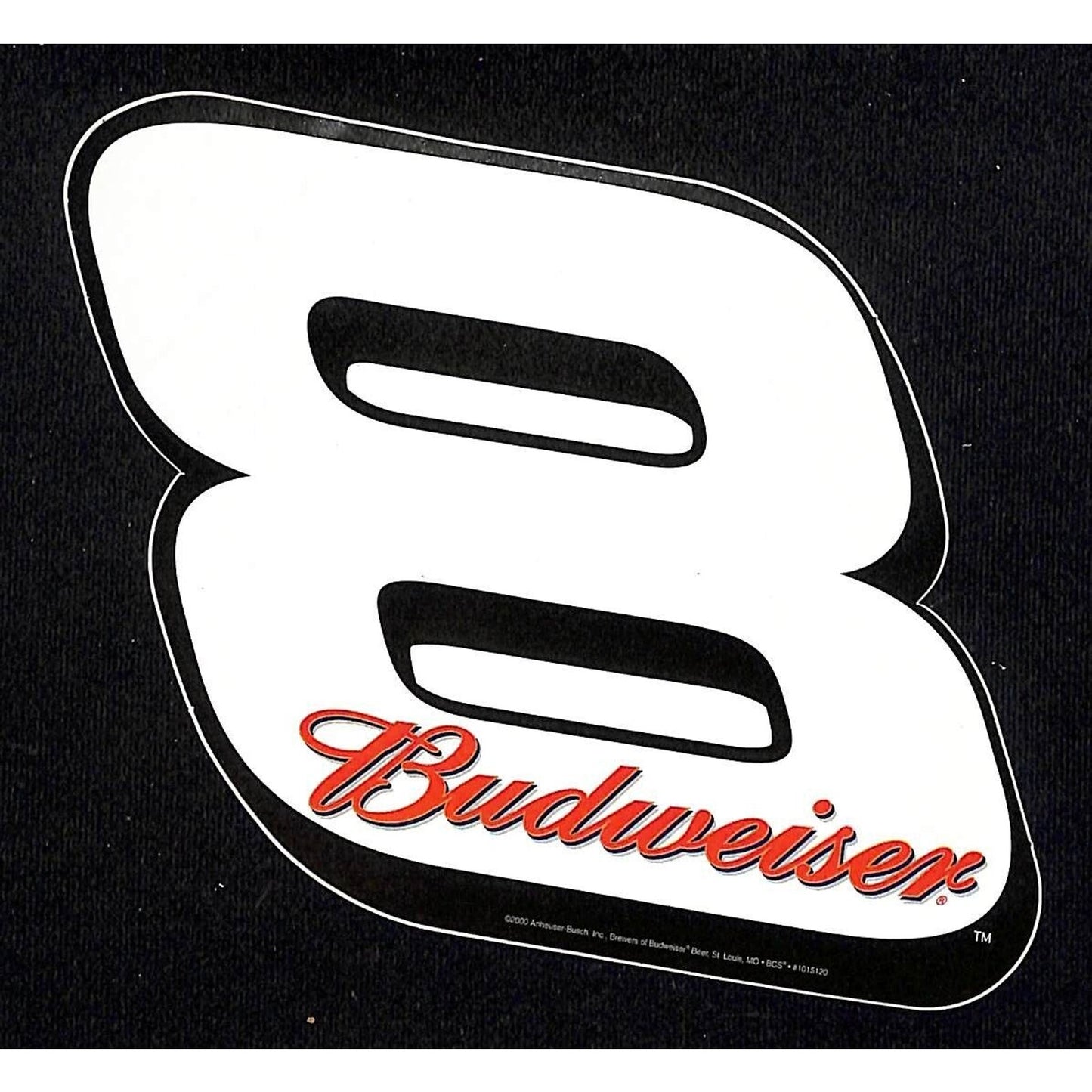 Budweiser "8" (Dale Earnhardt Jr.) Auto Racing Original Sticker 4.5" x 4.5" 2000