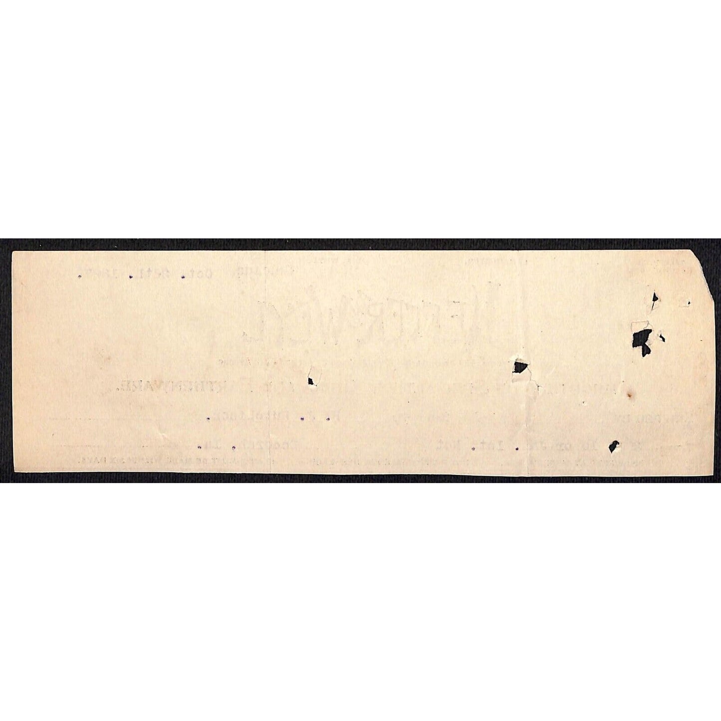 Hefter and Weyl China Chicago HJ Hutchinson Decorah, IA* Cut 1901 Billhead