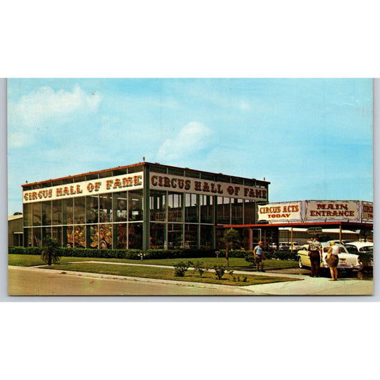 Entrance Building Circus Hall of Fame Sarasota Postcard NP VGC c1960