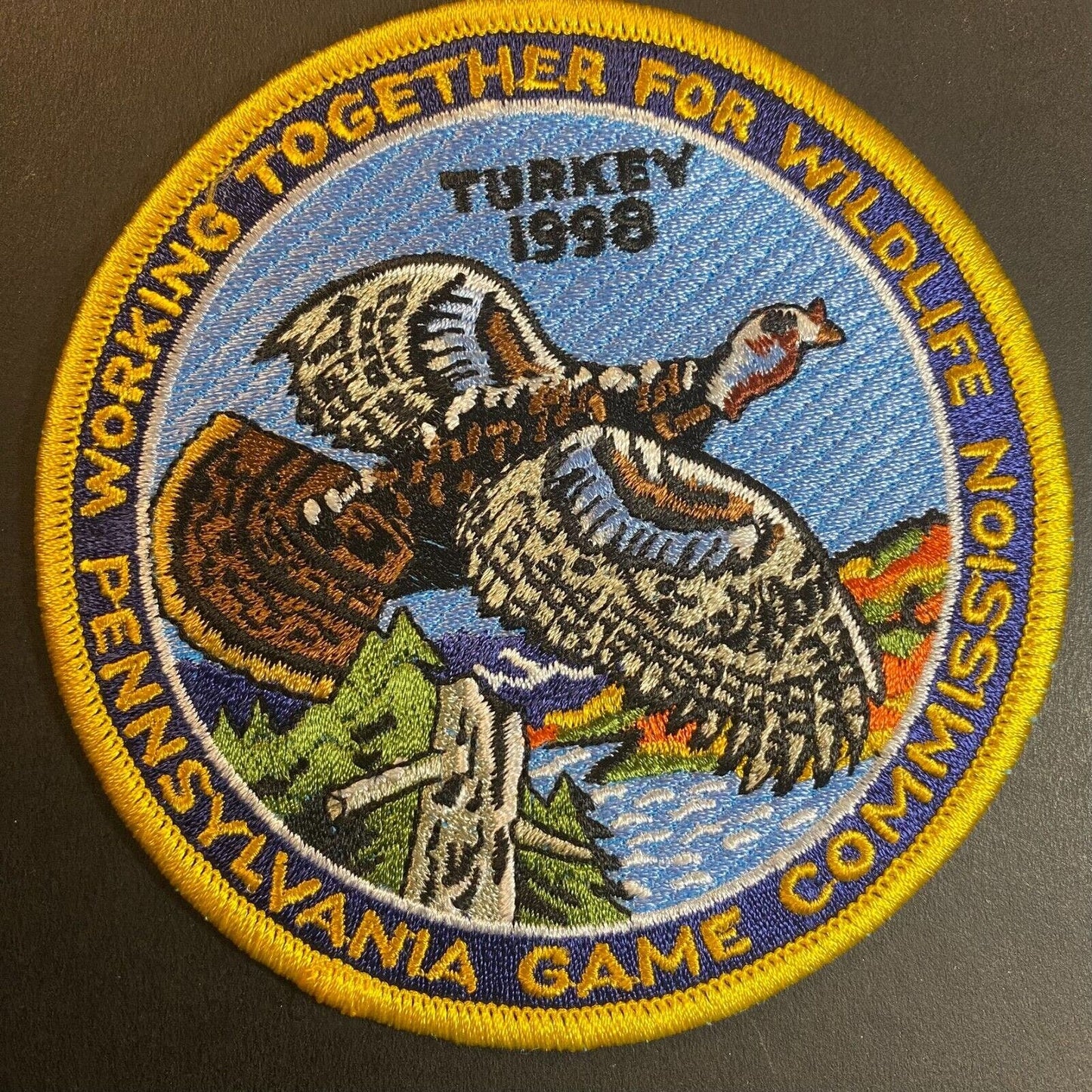 PA Game Commission Turkey 1998 Wildlife Embroidered Patch 4" NOS VGC