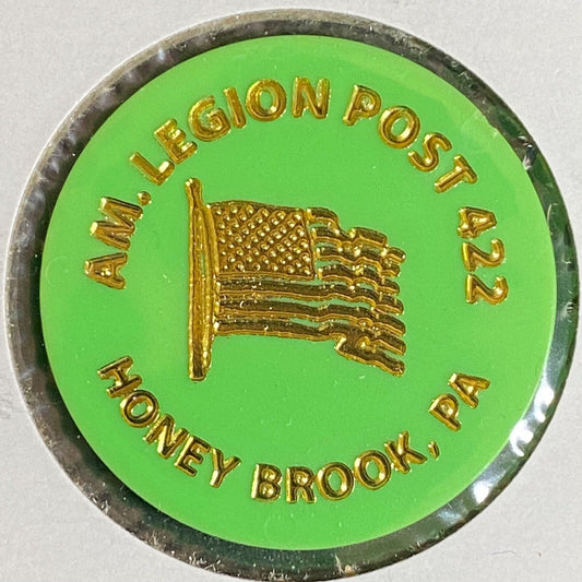 Honey Brook, PA A.M. Legion 422 c1970's-80's Plastic "Draft Beer" Token