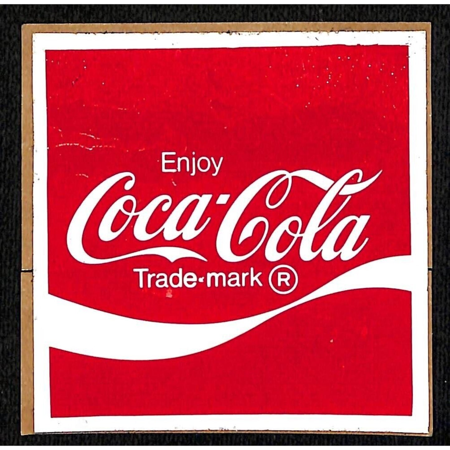 Enjoy Coca Cola Original Vintage Sticker c1975-85 (#2) 2 7/8" x 2 7/8"