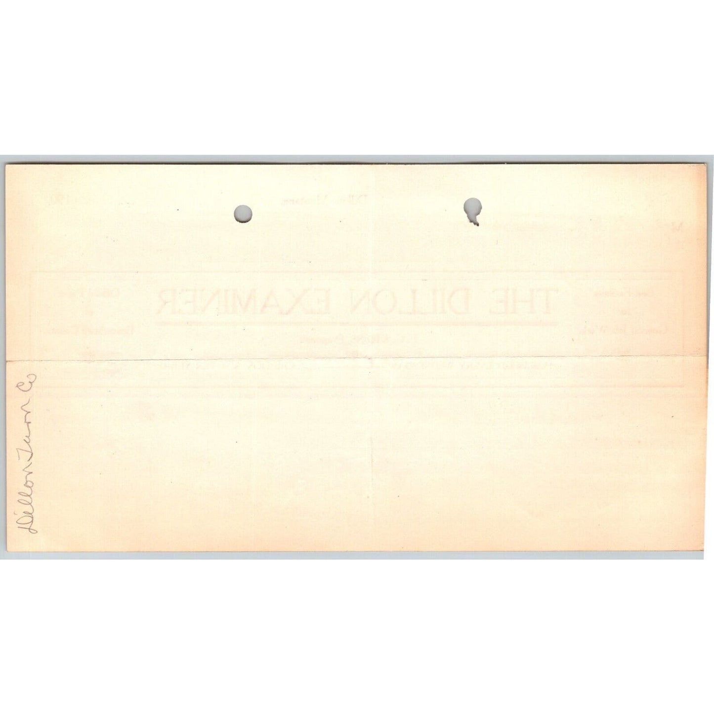 Dillon, MT The Dillon Examiner F.C. Kress Newspaper Sept. 1906 Billhead