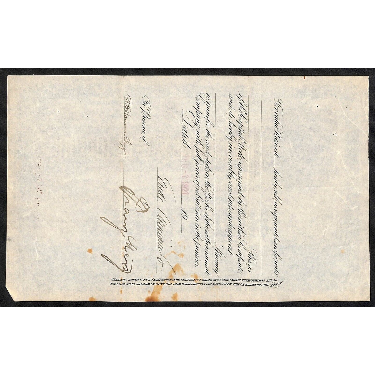 Bay State Gas Company Delaware 1921 Stock Certificate