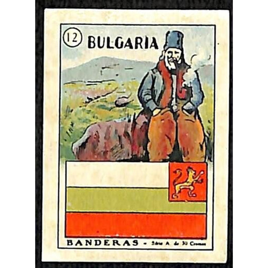 Bulgaria Country Banderas / Flag Matchbox Label Series Vintage #12