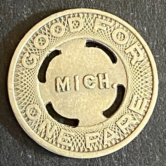 Benton Harbor & St. Joe Mich. G/F One Fare Transit Token 16mm (#4)