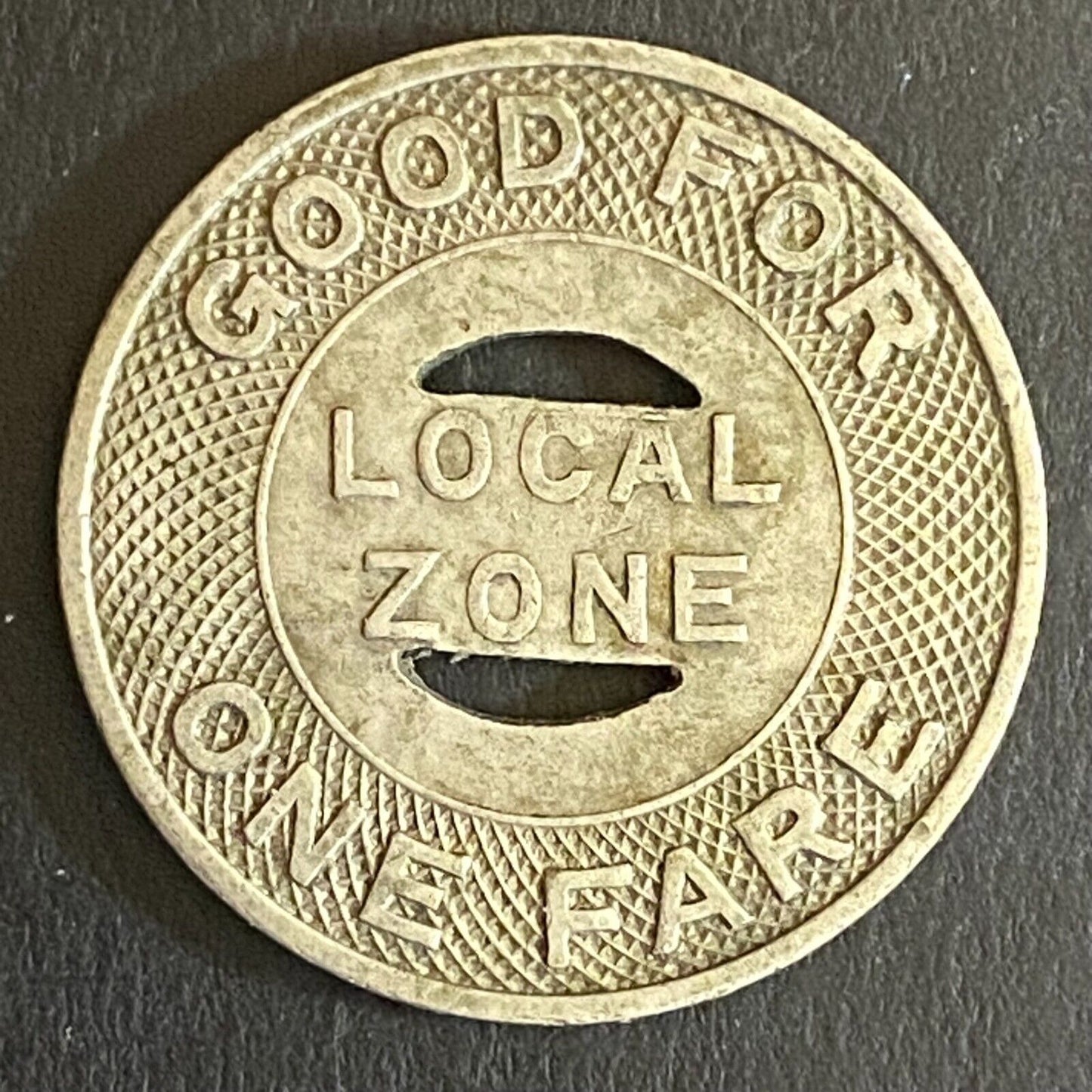 Leyden Motor Coach Co. G/F One Fare Local Zone Transit Token 23mm VGC