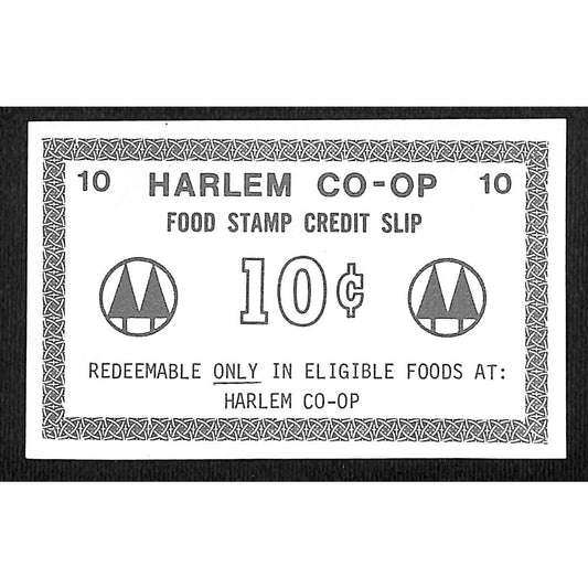 Harlem CO-OP (Supermarket) NYC Food Stamp Credit Slip 10c Coupon c1959-65 VGC