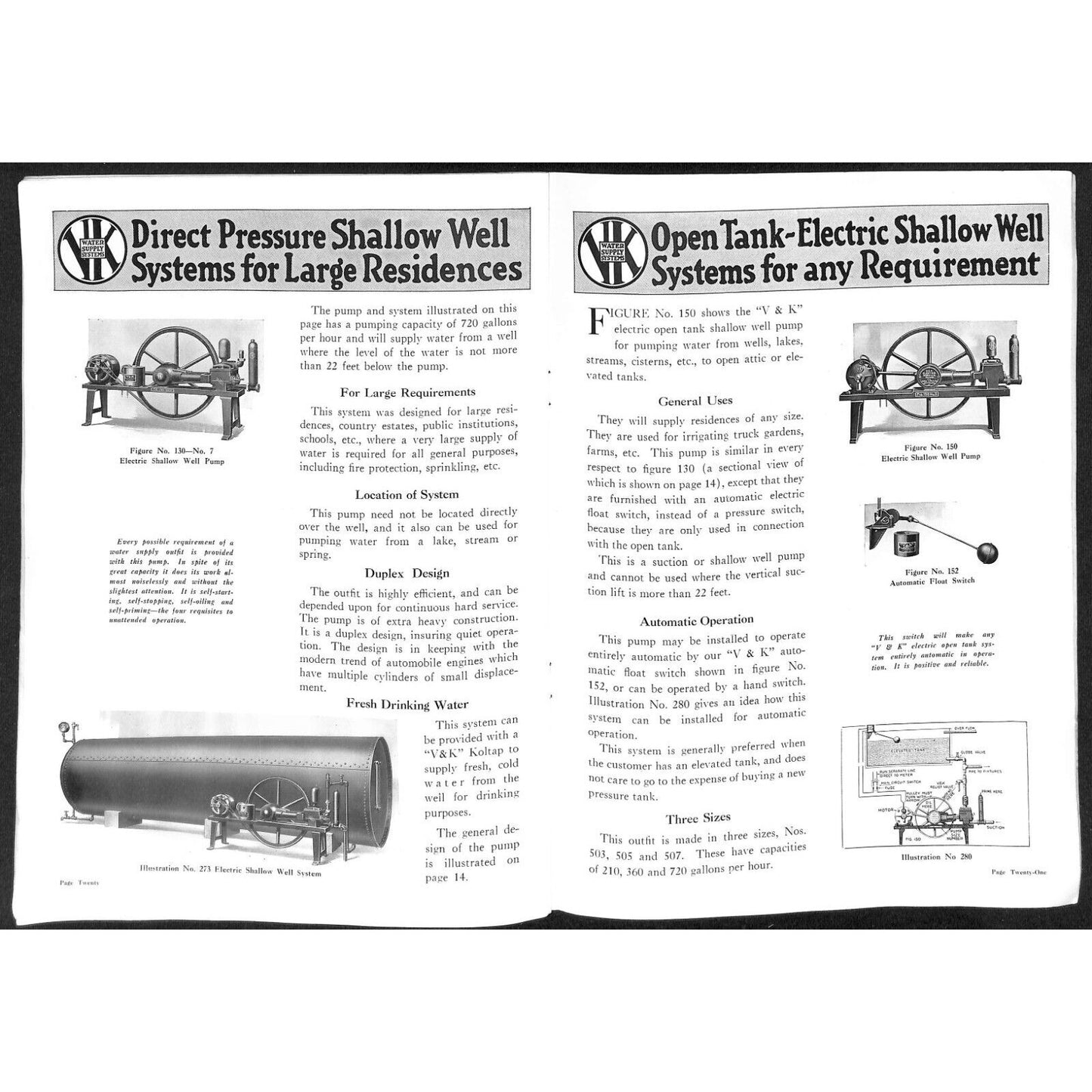 Valie Kimes Water Supply Systems Catalog 36pp 1920 w/ Illustrations Scarce VGC