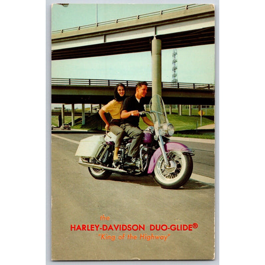 Harley Davidson Dealer Postcard "Duo-Glide" 1963 Original NP VGC Scarce