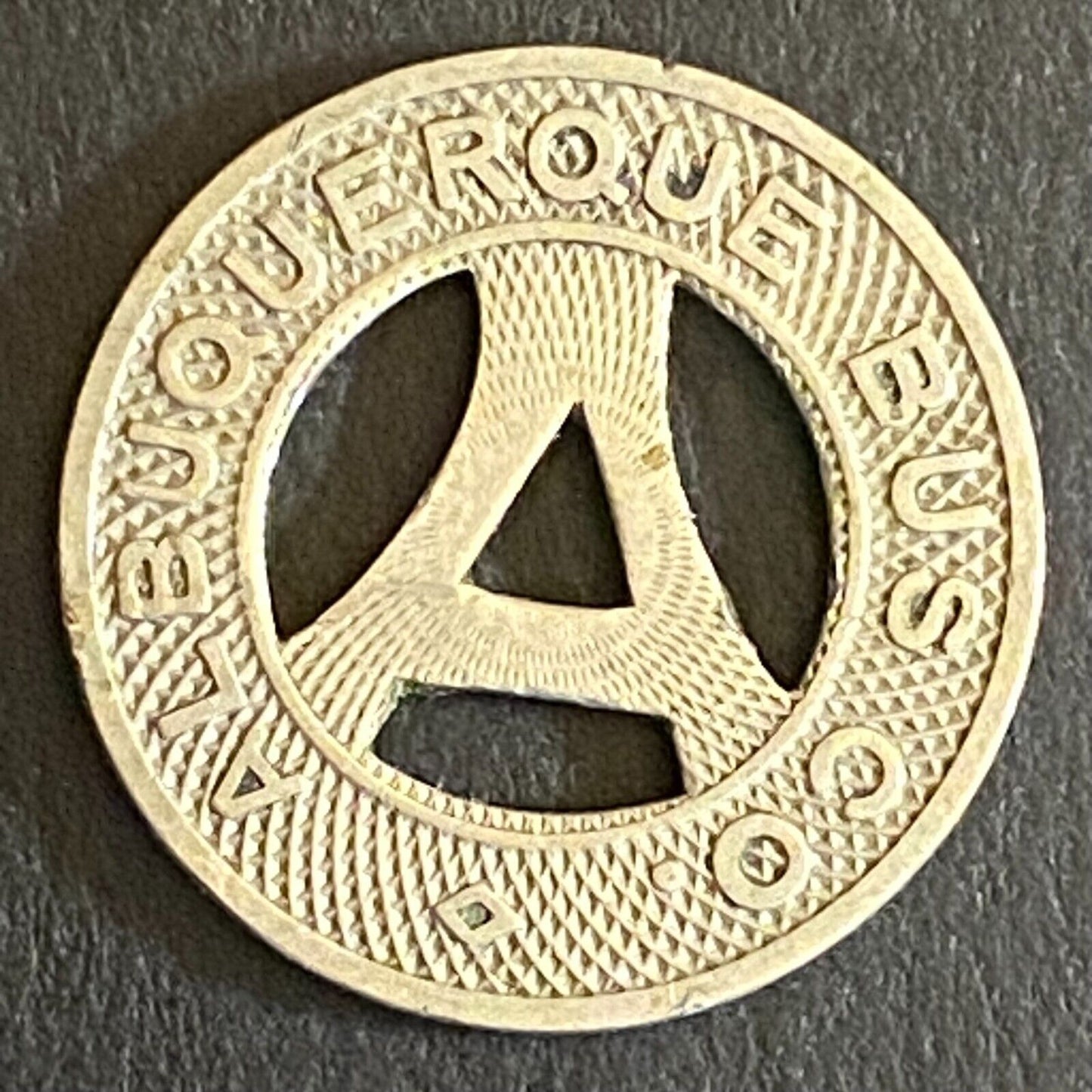 Albuquerque Bus Co. "Health Country" Transit Token 16mm VGC Hanging "A" (#5)