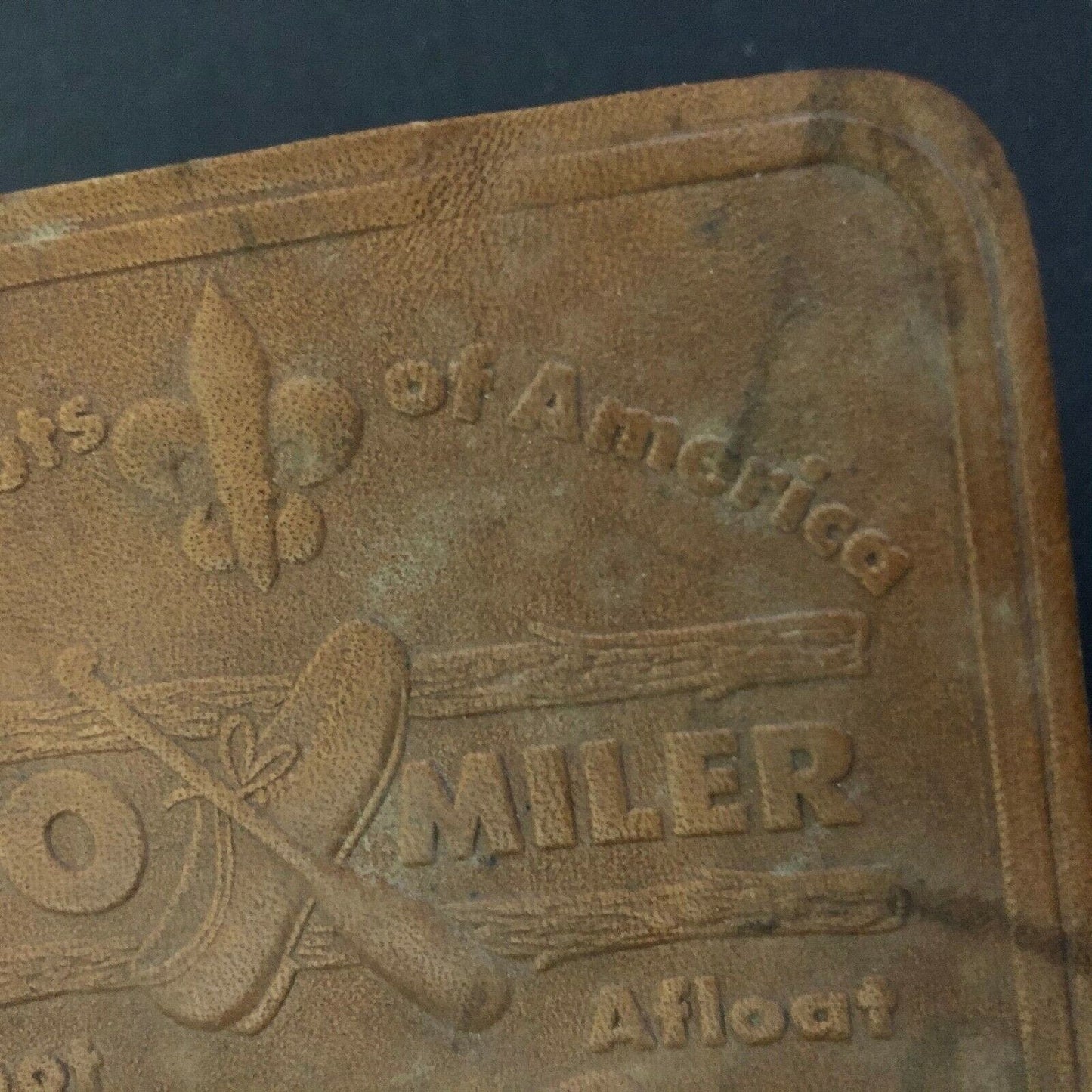 Vintage NOS BSA Boy Scouts "50 Miler" Afoot Afloat Award Leather Patch