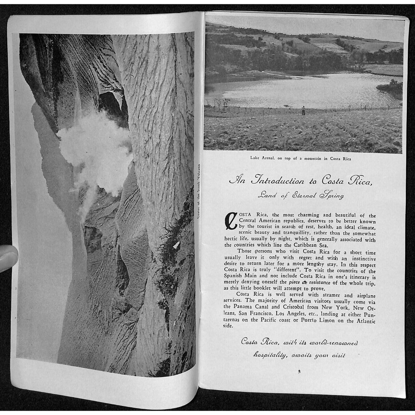 "Sightseeing in Costa-Rica" Tour Brochure w/ Tour Info & RR Map July 1939 48pp