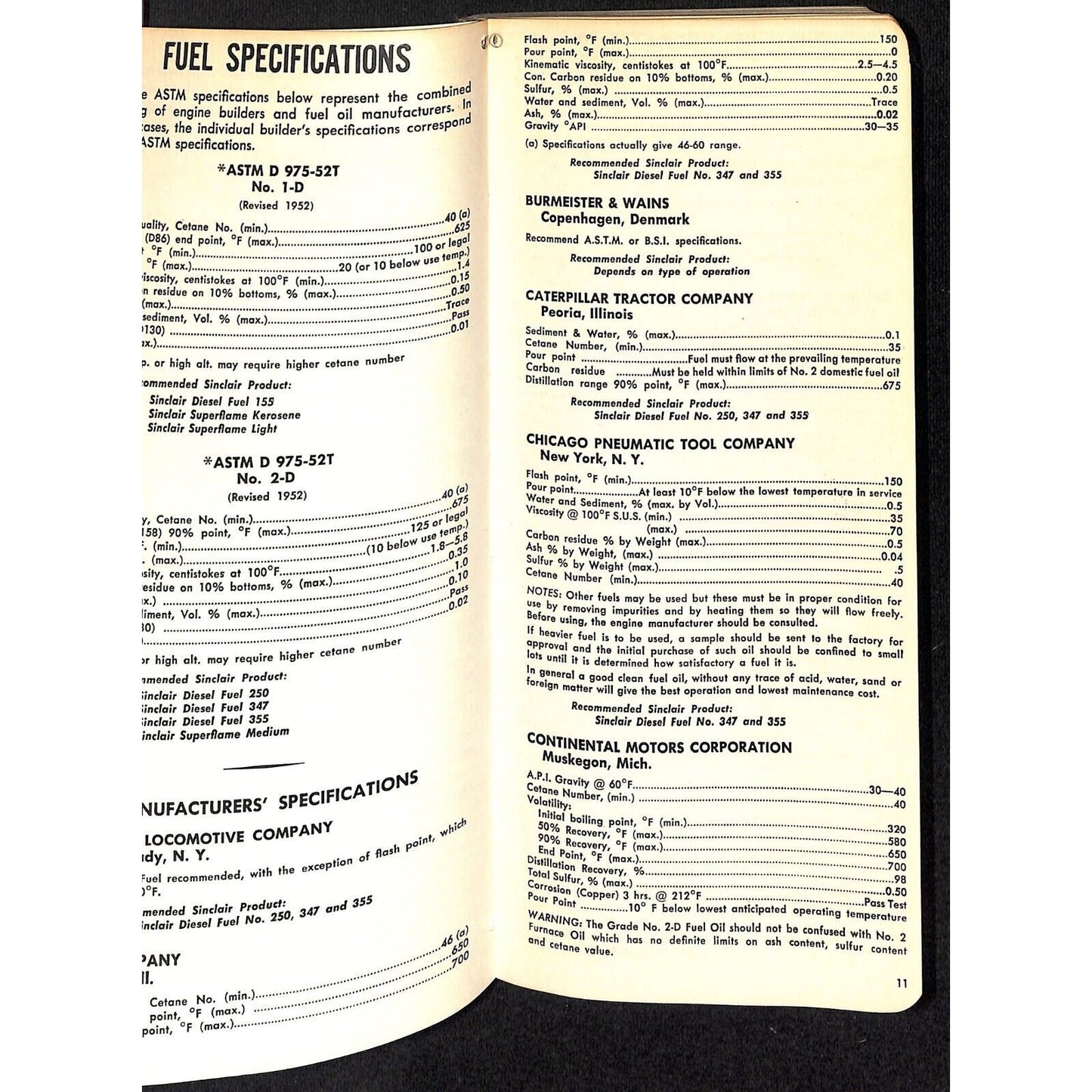 Sinclair Refining Lubrication of Several Types of Engines 1954 Booklet 140pp