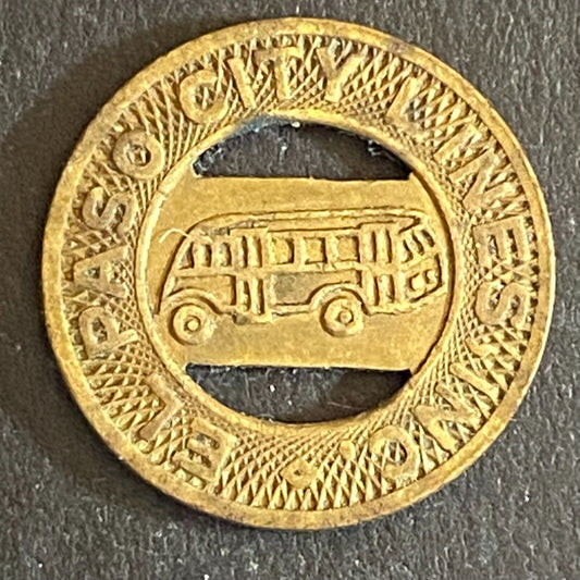 El Paso City Lines G/F One Fare Bus Transit Token 16mm