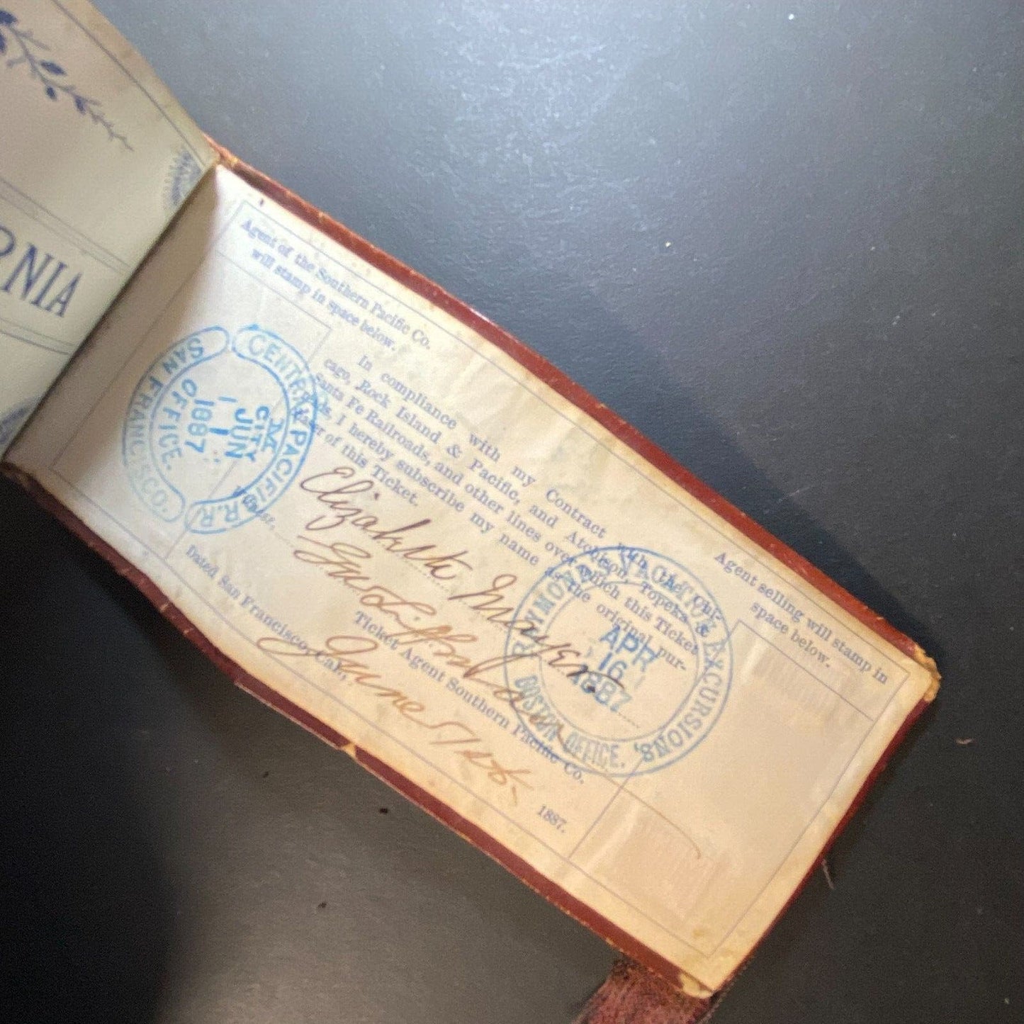 1887 Raymond's Vacation Excursions 2" x 5" Ticket Book w/ Stubs Only Very Scarce