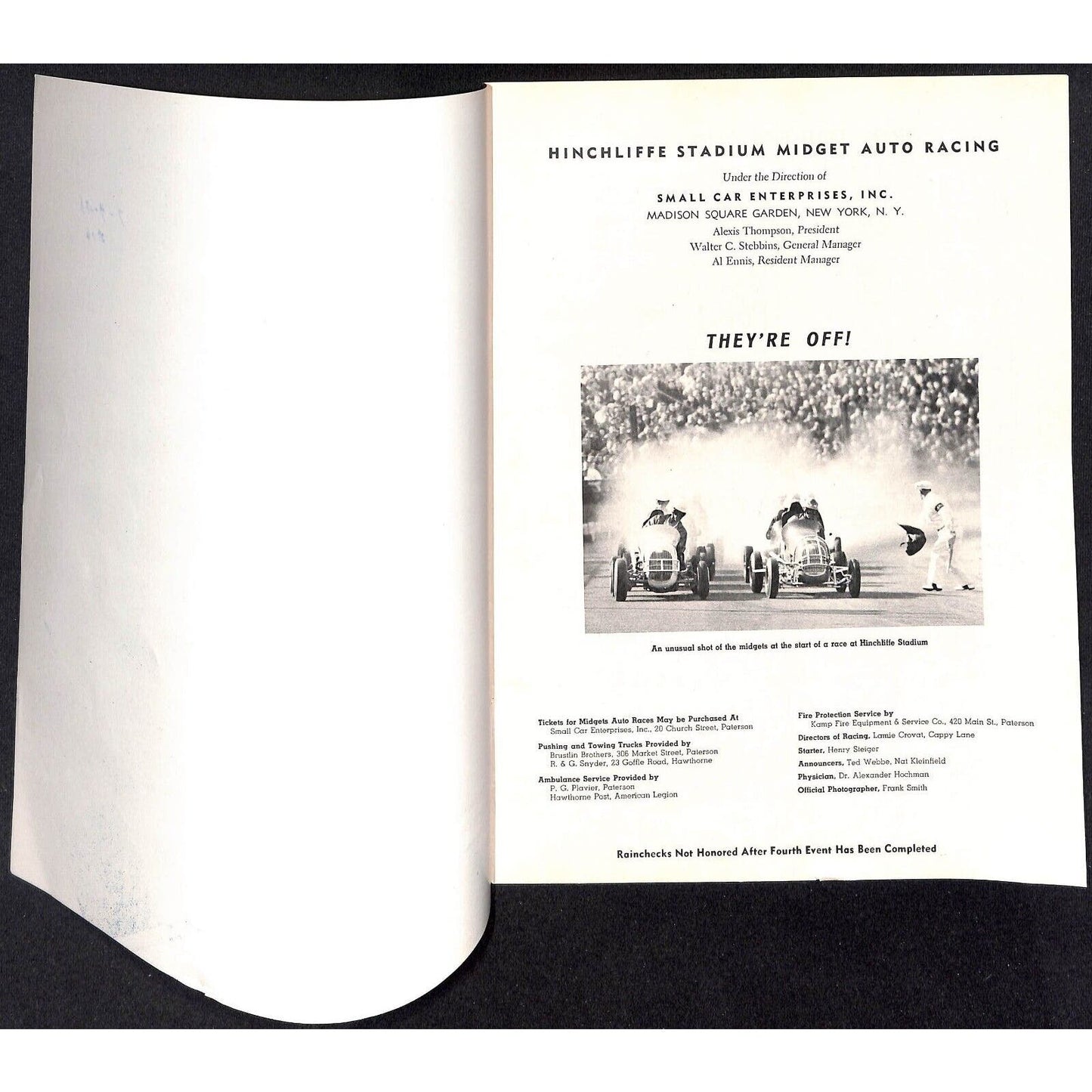 Hinchliffe Stadium Midget Auto Races 7/9 1948 Program Kay Nestor 8pp VGC Scacre