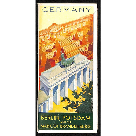 1930's Germany Berlin, Potsdam Travel Brochure 32pp w/ 15" x 17" FO Map