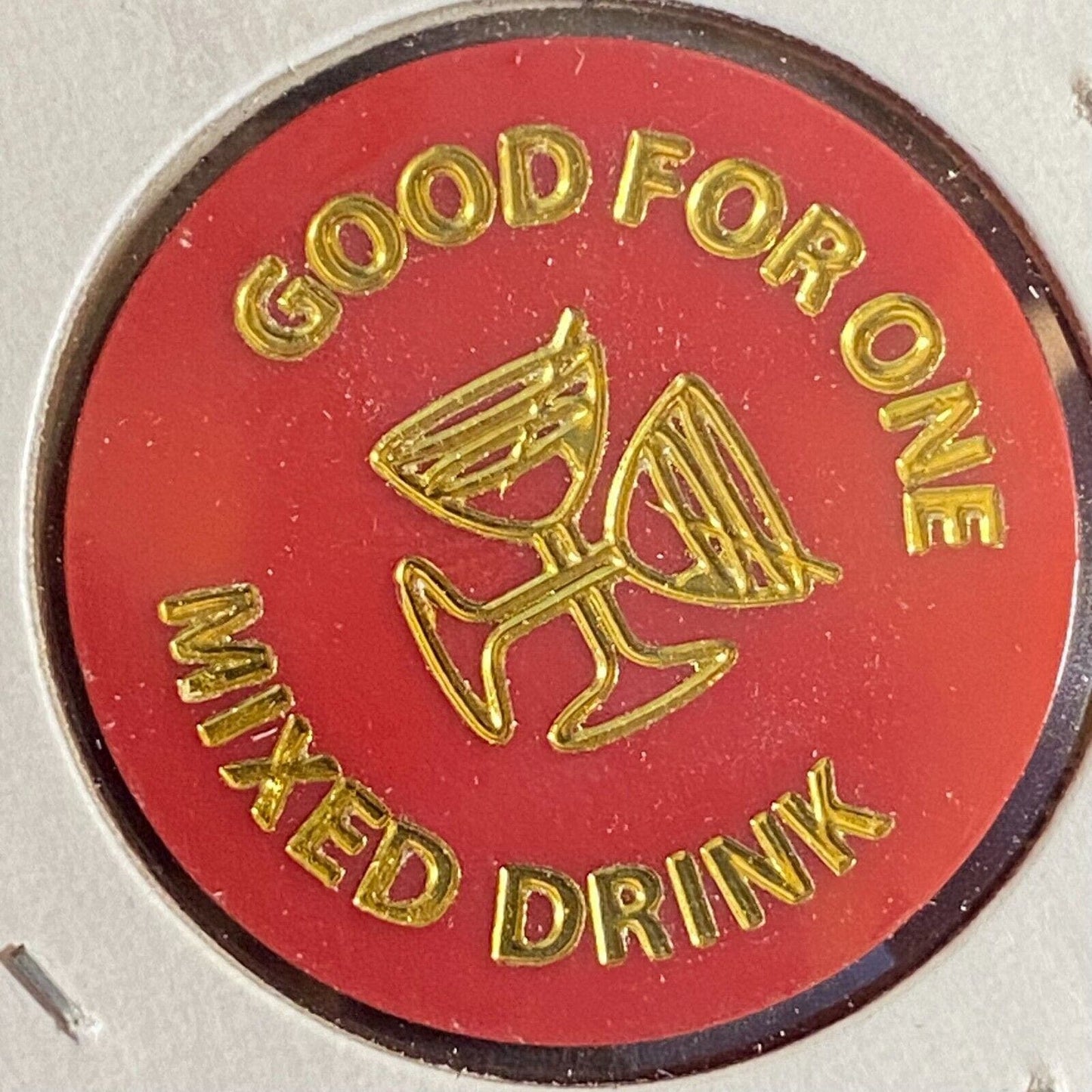 Hershey Italian Lodge Hershey, PA c1970-80's Plastic "G/F One Mixed Drink" Token