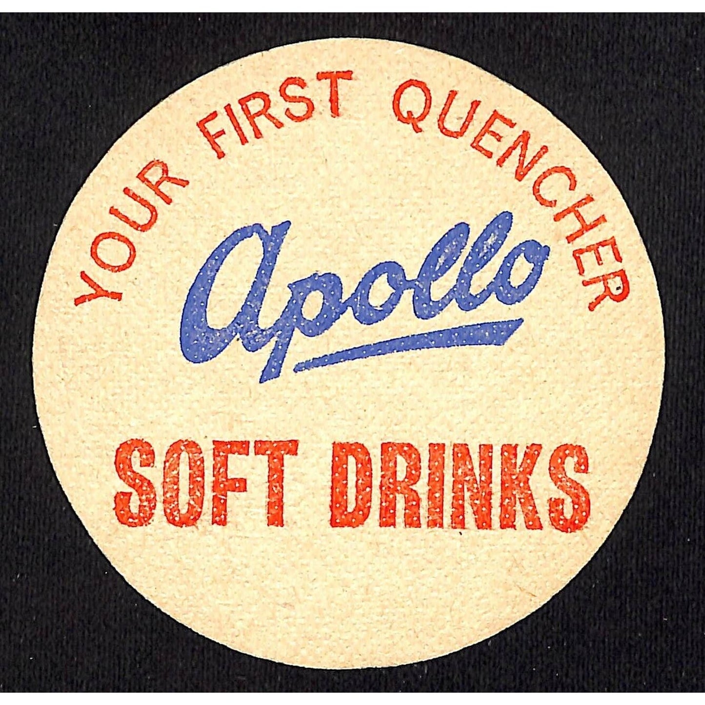 Apollo Soft Drinks / Fruits Squashes Beverage Coaster VGC c1940s-50's