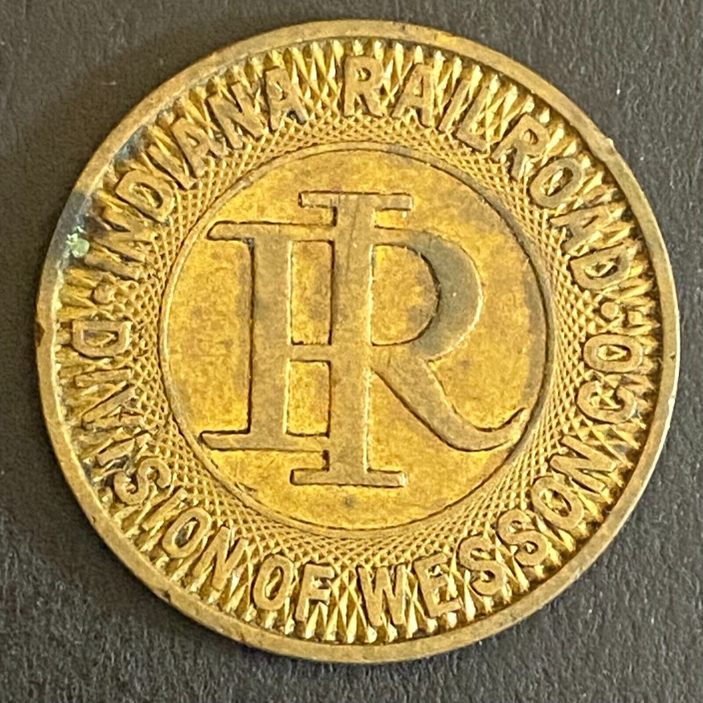Indiana Railroad Co. Division of Wesson Co. G/F One Fare Token 23mm