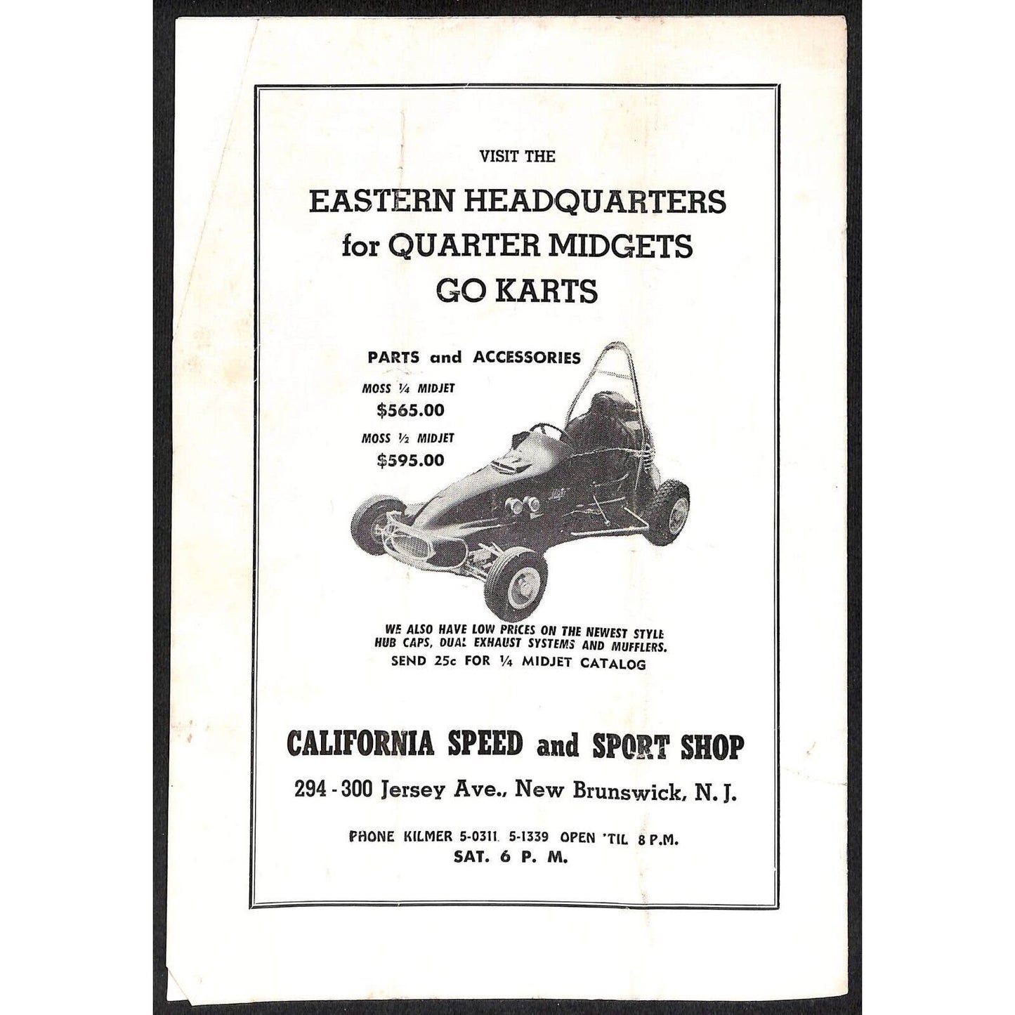 Teaneck Armory 1959 Season Sat Night Midget Race Auto Racing Program 8pp* Scarce