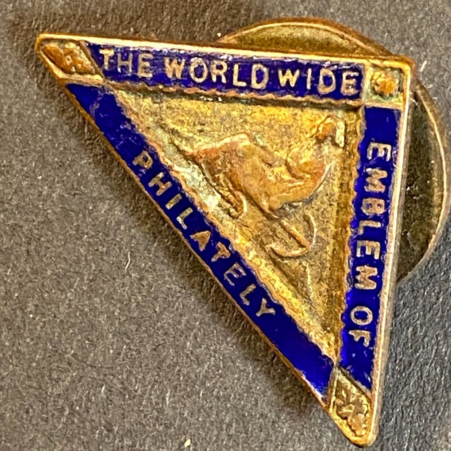 "The Worldwide Emblem of Philately Color Enameled Lapel Pin 26mm Scarce