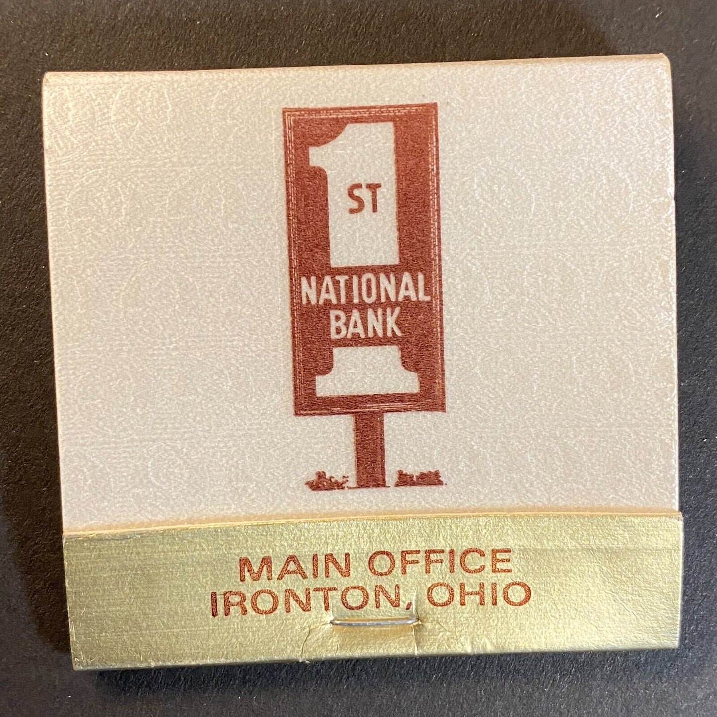 1st National Ironton, OH Near Full (-1) Matchbook c1974-80's VGC Embossed*