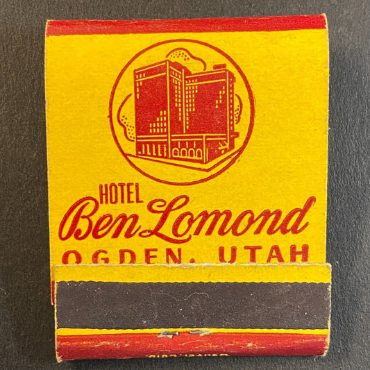 Hotel Ben Lomond Ogden, Utah Full Matchbook c1930's-40's VGC Scarce
