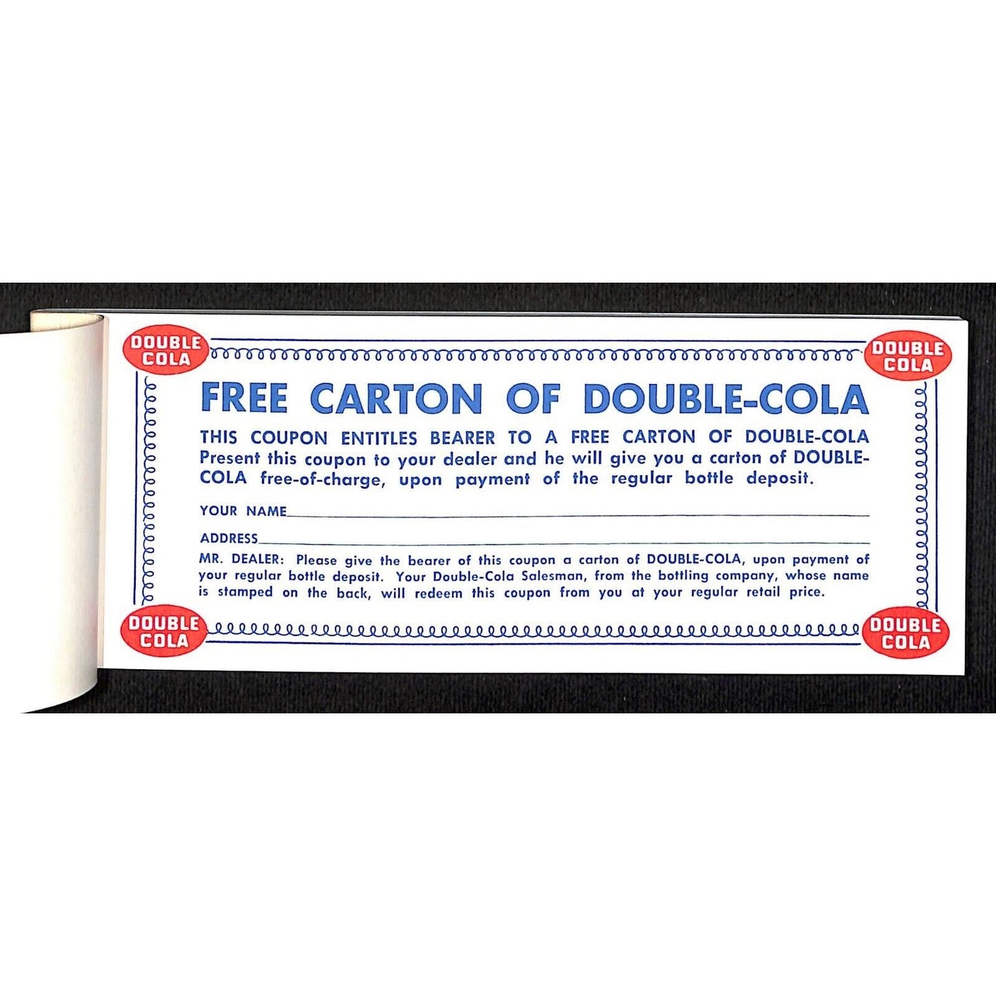 Double Cola 52pp Free Year's Supply Carton Coupon Booklet VGC Scarce