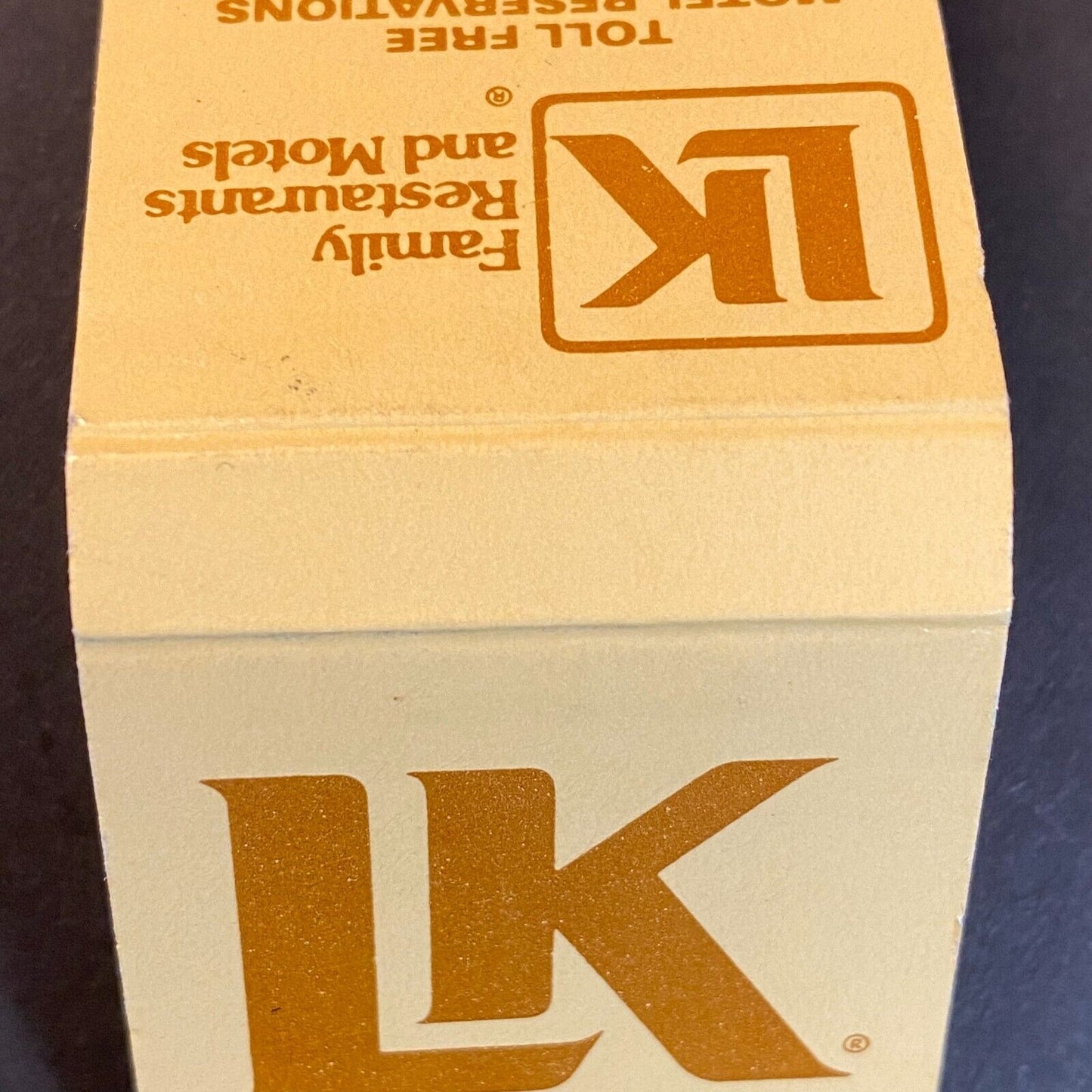 LK Family Restaurants and Motels Full Matchbook c1974-80's Scarce VGC