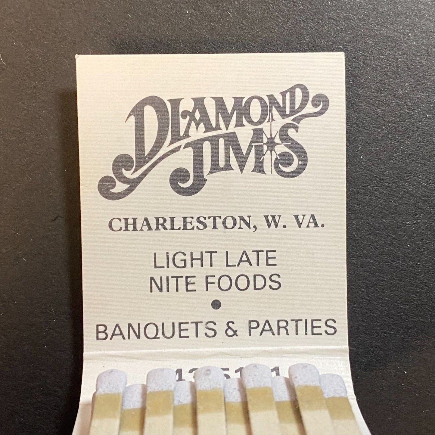 Diamond Jim's Show Room Charleston, WV Full Matchbook c1974-80's Scarce