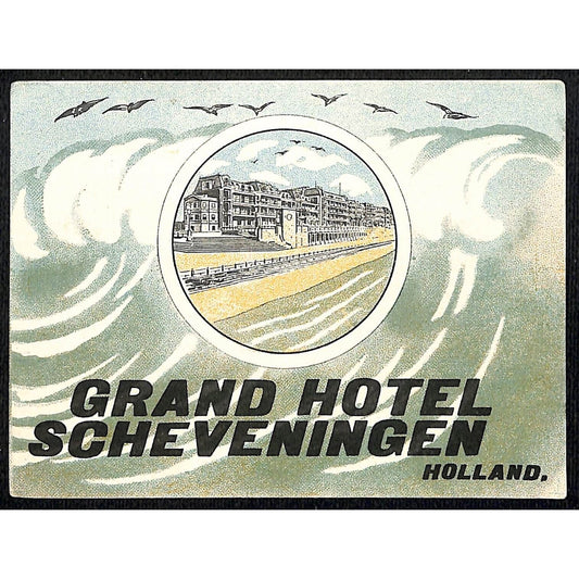 Grand Hotel Scheveningen Holland Original Luggage Label c1930's-40's VGC